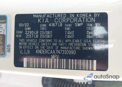 2022 Kia Seltos Ex from USA, damaged, VIN KNDERCAA7N7310990
